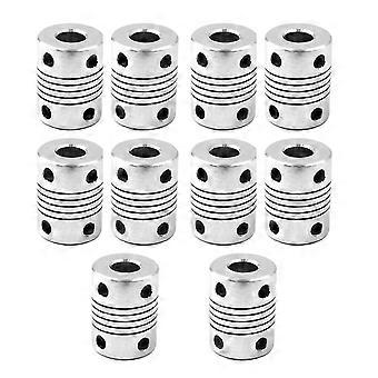 Conector de cabo flexível para impressoras e máquinas 3D, 25 mm de comprimento, 19 mm de diâmetro, pacote com 10 unidades, cor prata, feito de liga de alumínio.
