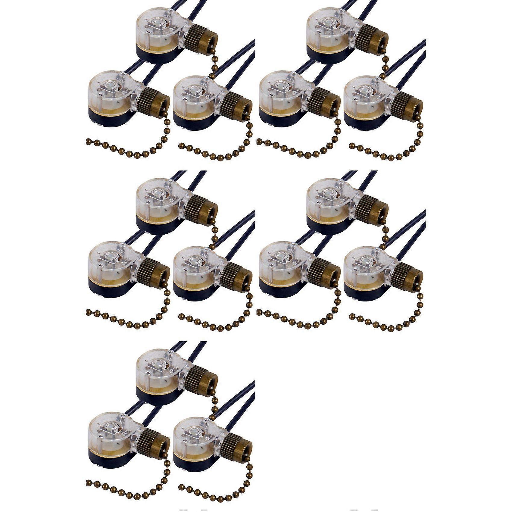 15Pack Ceiling Fan Light Switch ZE-109 Fan Switch Ceiling Pull Chain Switch Replacement (Bronze)