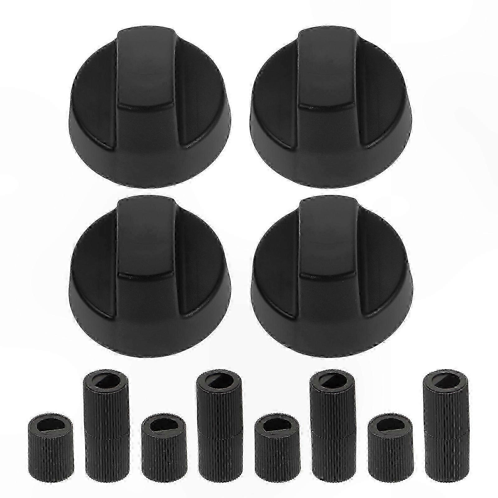 4-Pack Universal Stove Knobs with 12 Adapters for Oven and Range Replacement Parts