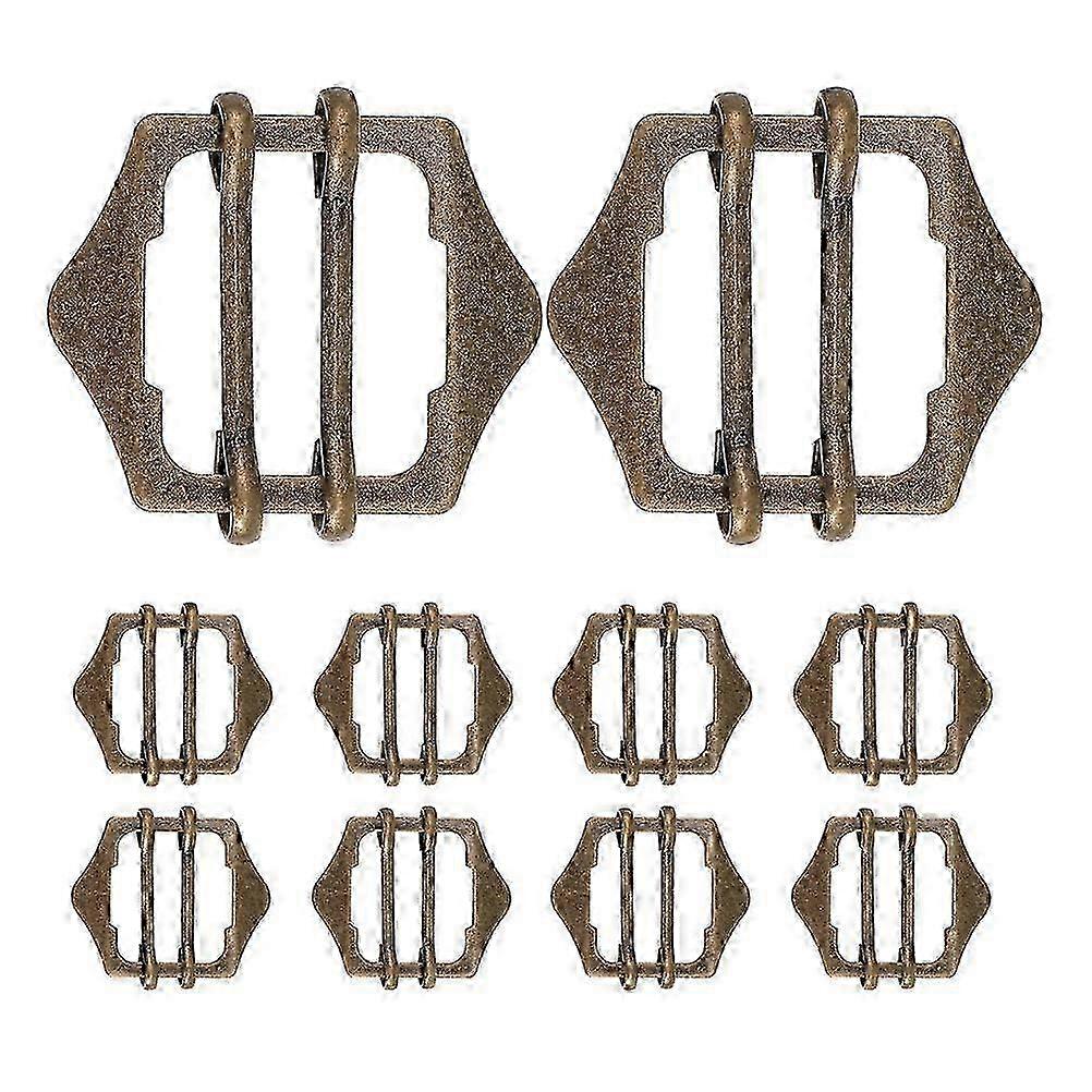 Copper Metal Vest Buckle 10Pcs Set compatible with Adjustable Strap