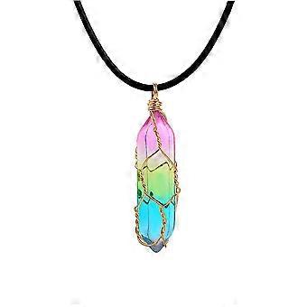 Assorted Color Crystal Necklace with Rhombus Cut for Decoration Jewelry