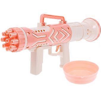 Electric Bubble Maker Handheld Bubble Blower with Creative Pink Design for Kids Birthday Indoor Outdoor Fun