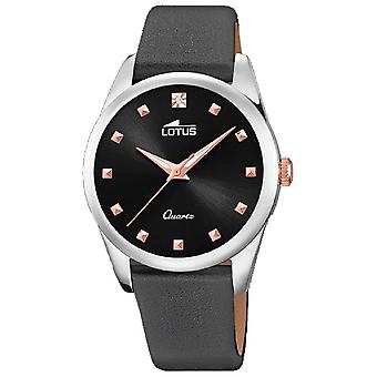 Lotus klokker kvarts analog kvinne klokke med okseskinn armbånd 18642/4
