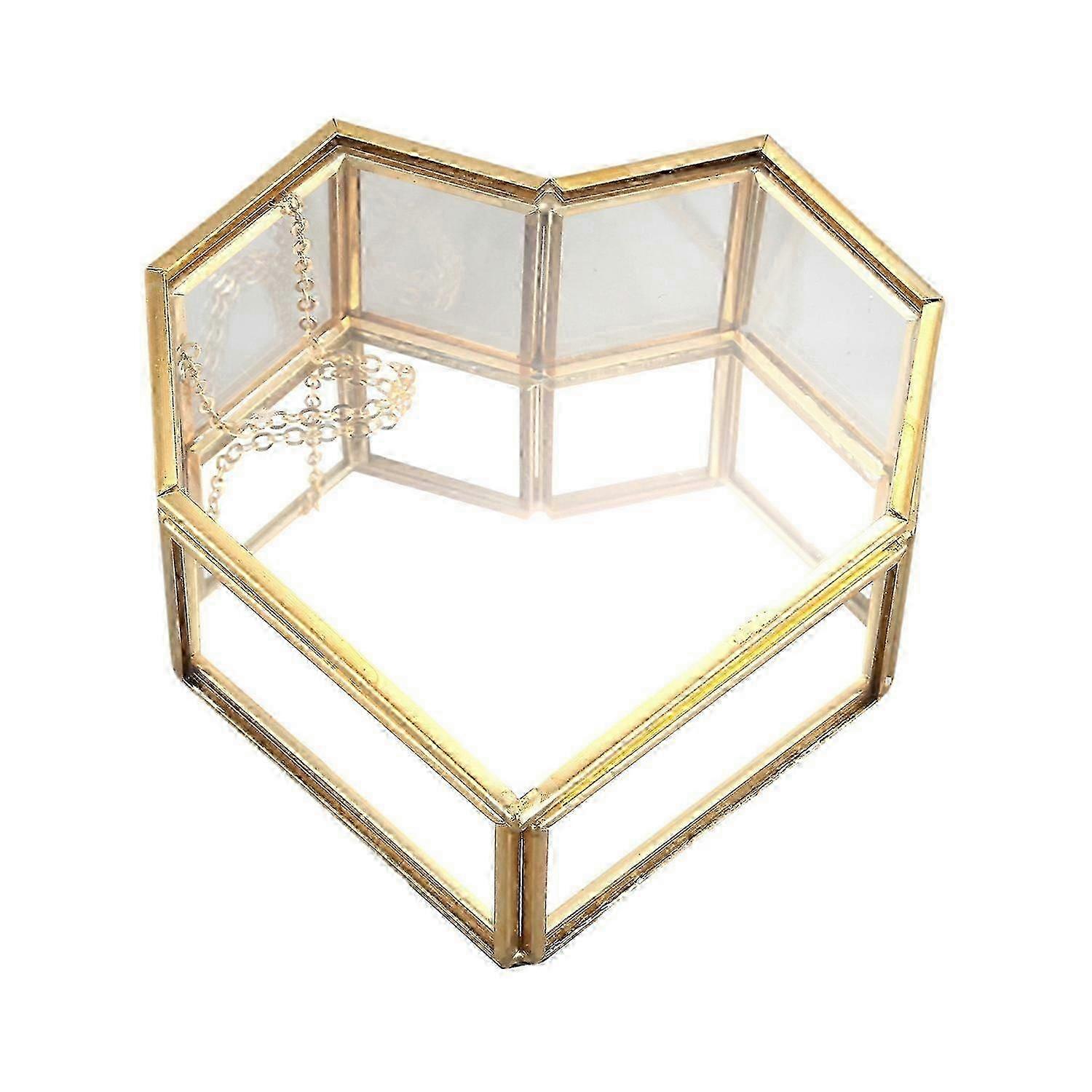 Geometric Heart Glass Keepsake Display Box