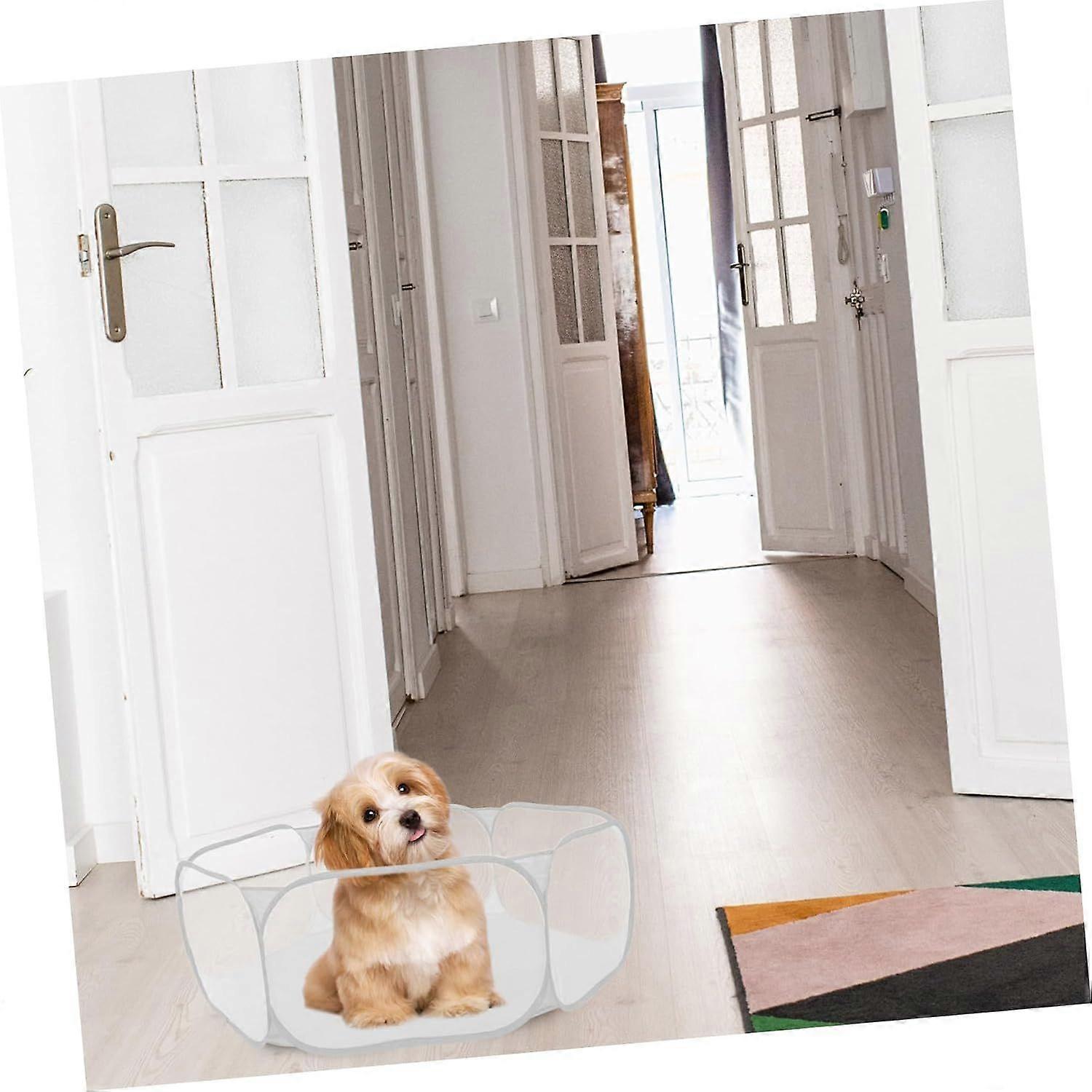 Portable Foldable Pet Playpen for Rabbits and Cats, Polyester
