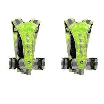 2x Reflective Vest,adjustable,high Visibility Vest,safety Vest With 8 Led Lamps, High Visibility-YUHAO