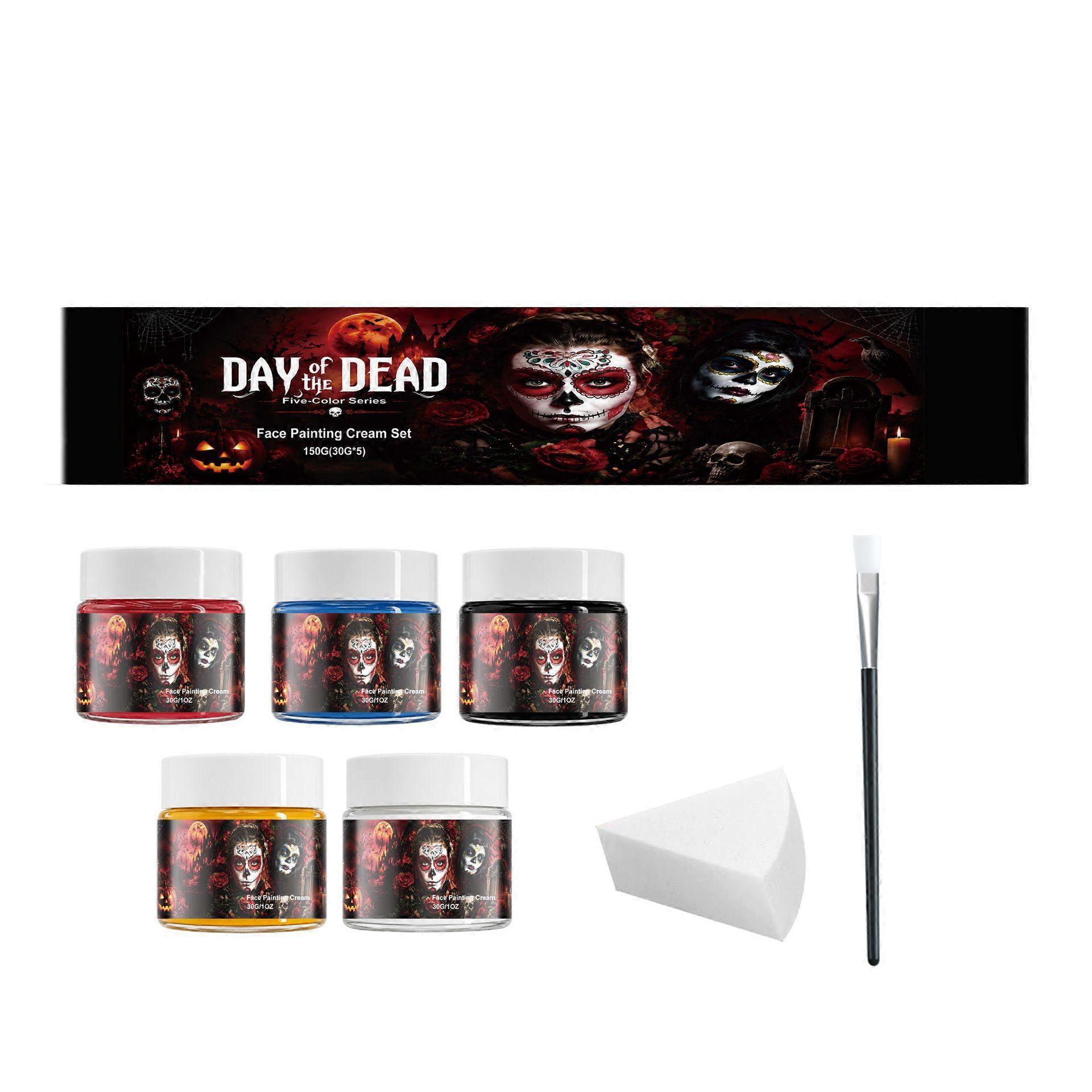 27@ Halloween Skull Face Paint Kit for Stage Makeup