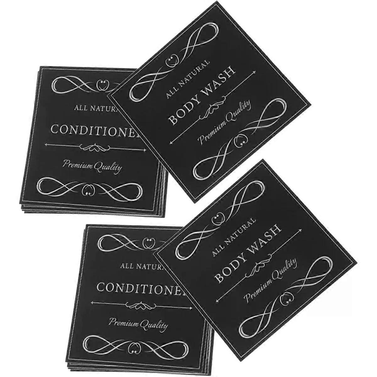 Waterproof Bathroom Container Labels 30pcs Pvc Self-adhesive