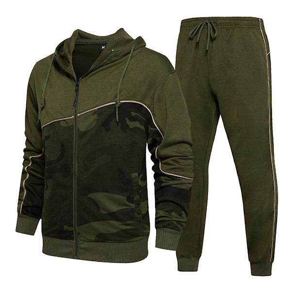 Men's 2022 Fashion Brand Casual Autumn New Large Size Camouflage Comfortable Two-piece Youth Leisure Sports Suitc