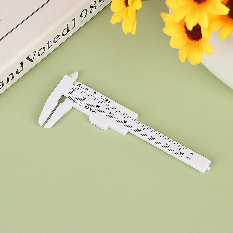 1pc Portable Dual Scale 0-80mm Plastic Eyebrow Measuring Vernier Caliper Mini