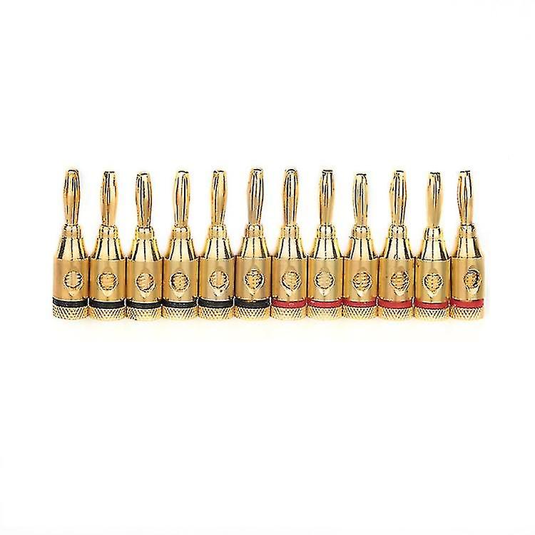 12pcs vergulde luidspreker banaan pluggen gesloten schroef type
