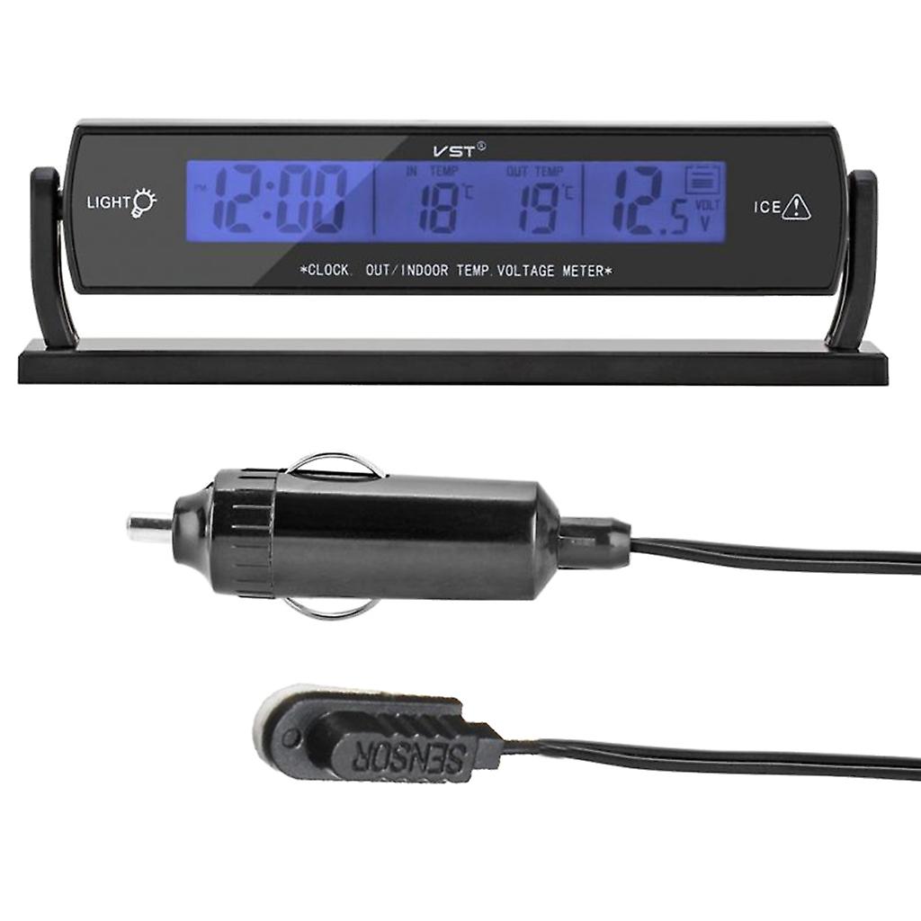 Thermometer Driving Time Reminder Automatic Switch No Wiring LCD Digital Clock