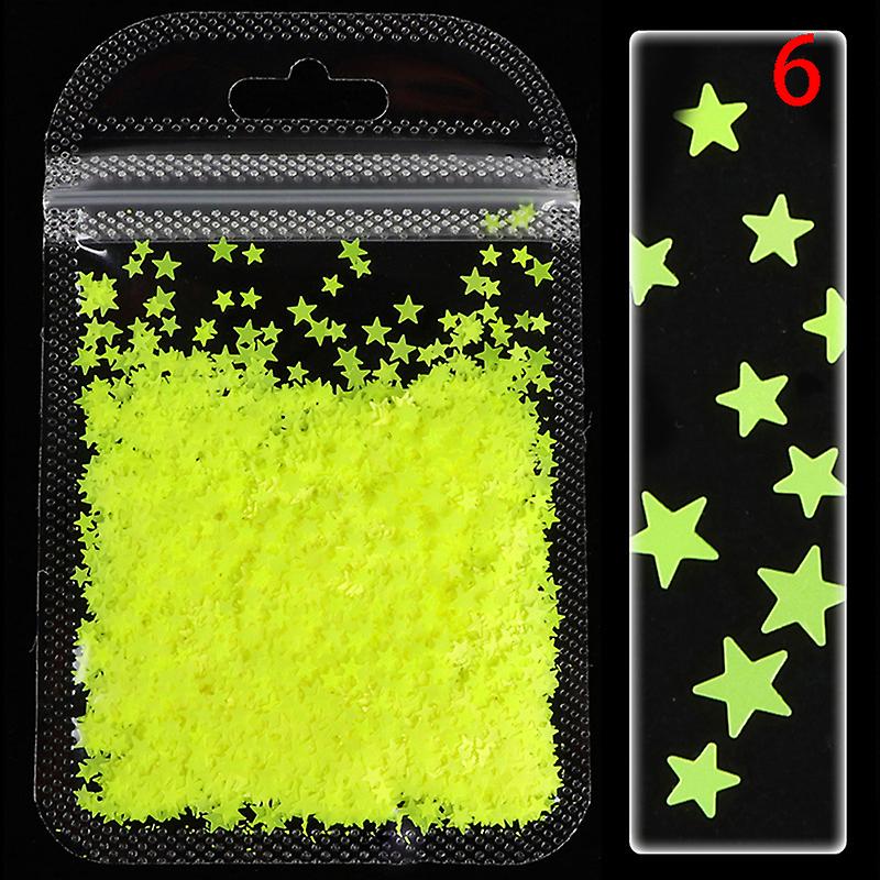 1 Bag Shining 3d Star Shape Nail Art Sequins Solid Color Hollow Glitter Flake