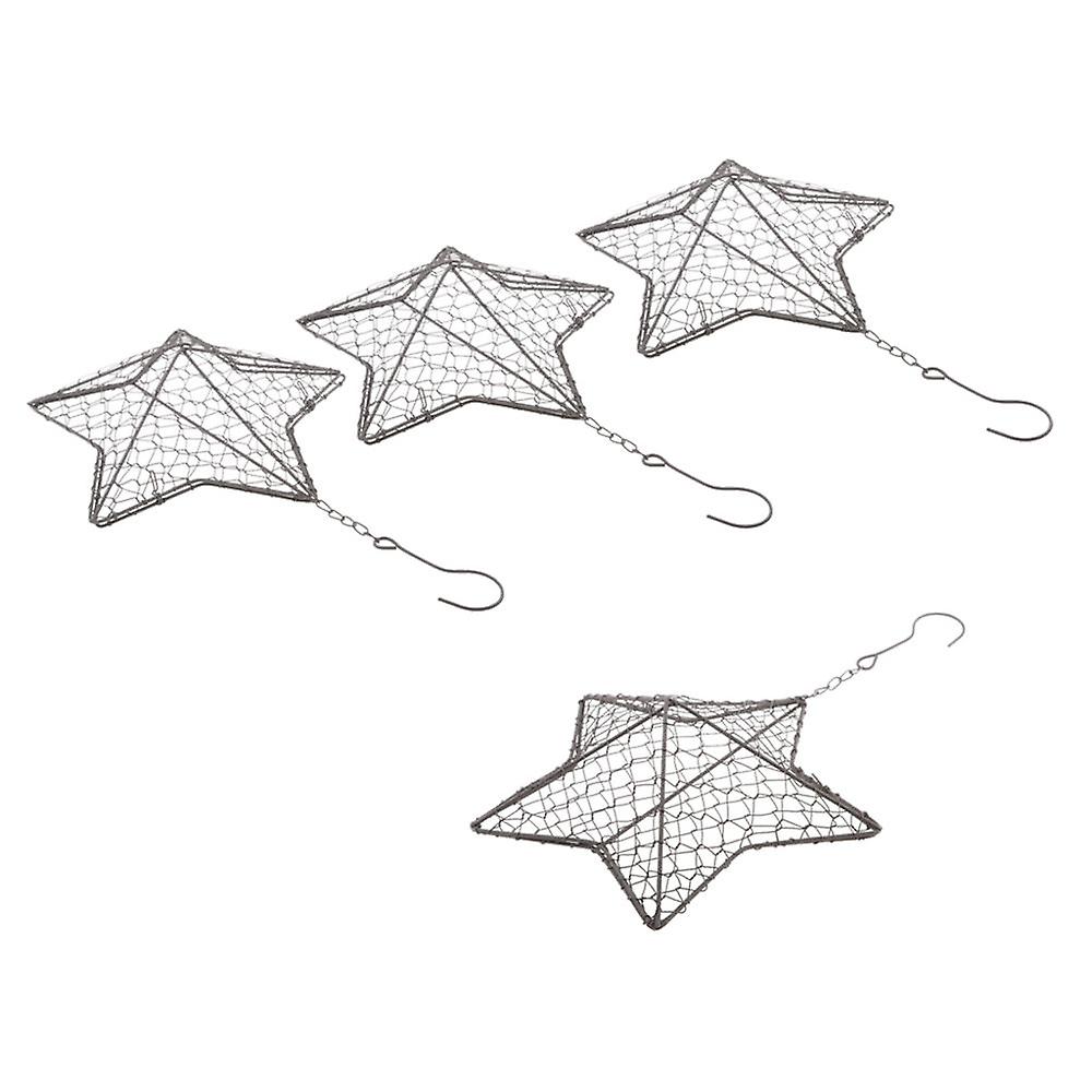 4 قطع 27 سنتيمتر نجمة شكل الحديد المعادن عصاري وعاء شنقا الغراس حامل