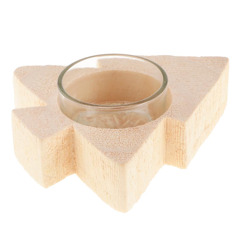 Solid Wood Decor Candle Holder Candlestick Tea Light Holder Holidays Tree