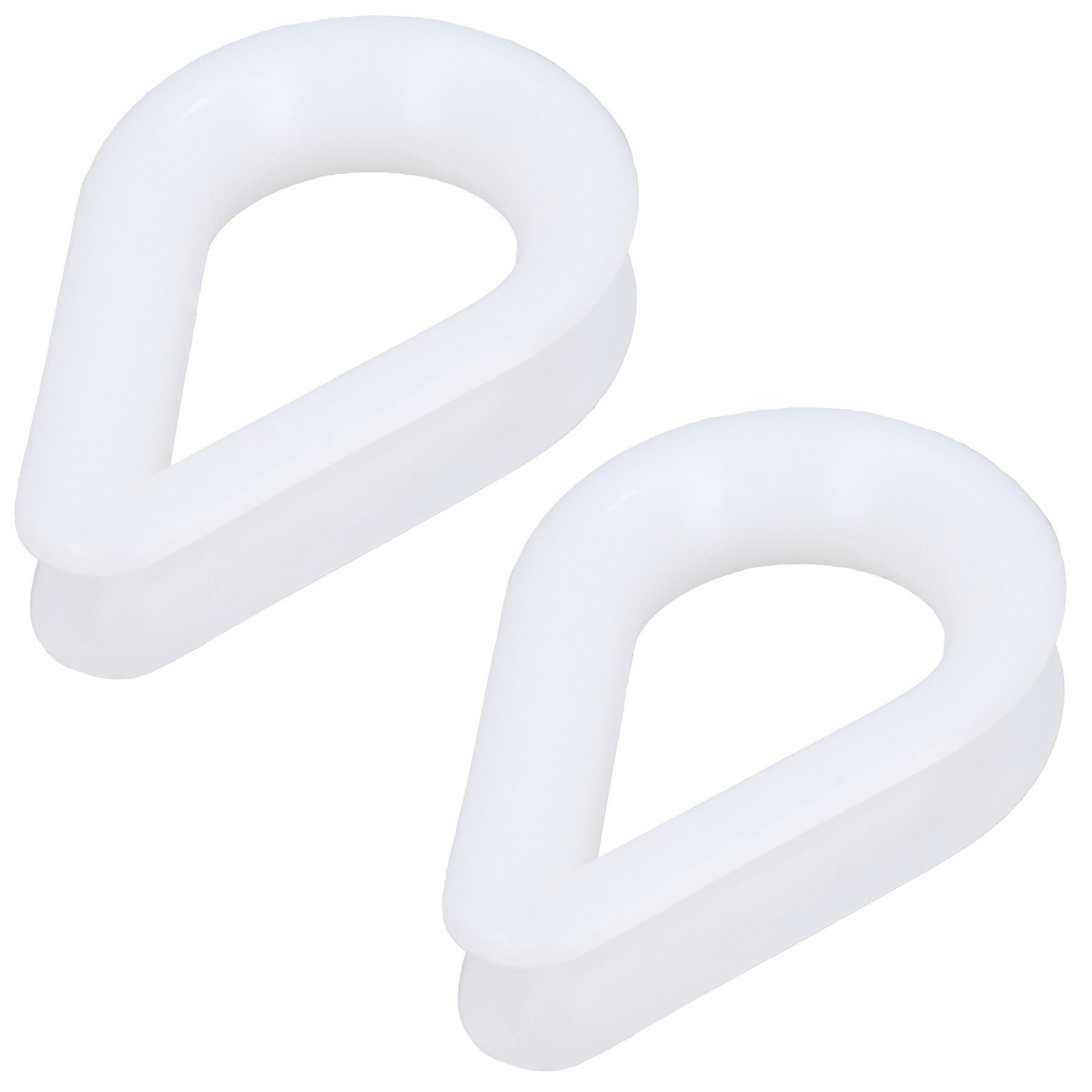 2 Pack White Nylon Rope Splice Thimble 10mm Rope Spliced Boat Sailing Thimbles