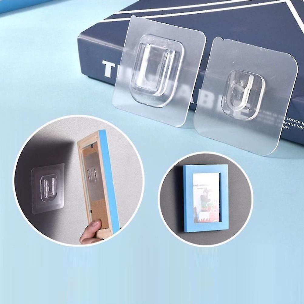 10PCS Double Sided Adhesive Wall Hooks Seamless Hook for Bathroom Kitchen Sockets
