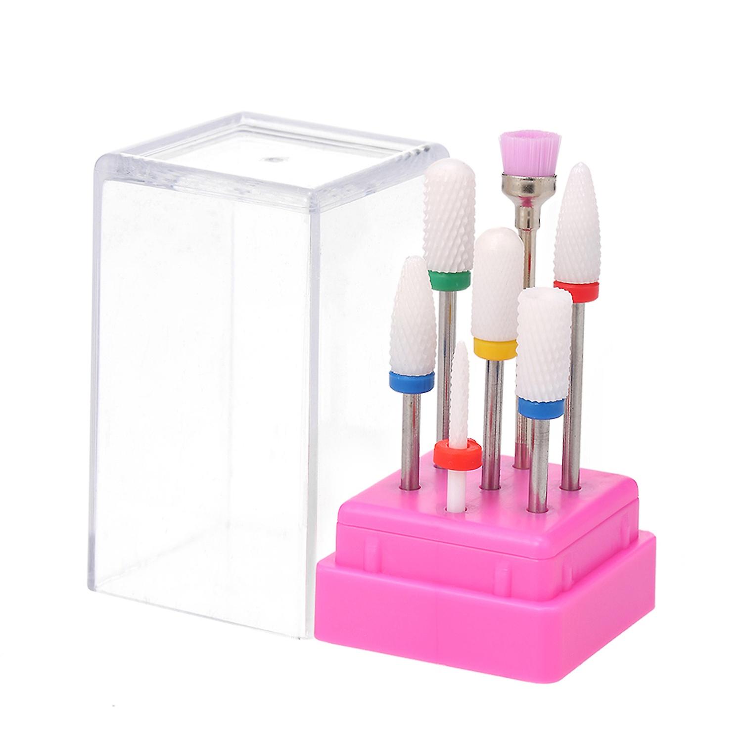 7pcs Ceramic Nail Drill Bits Set Pedicure & Manicure Drill Bits Kit Replacement Drill Bits for Elect