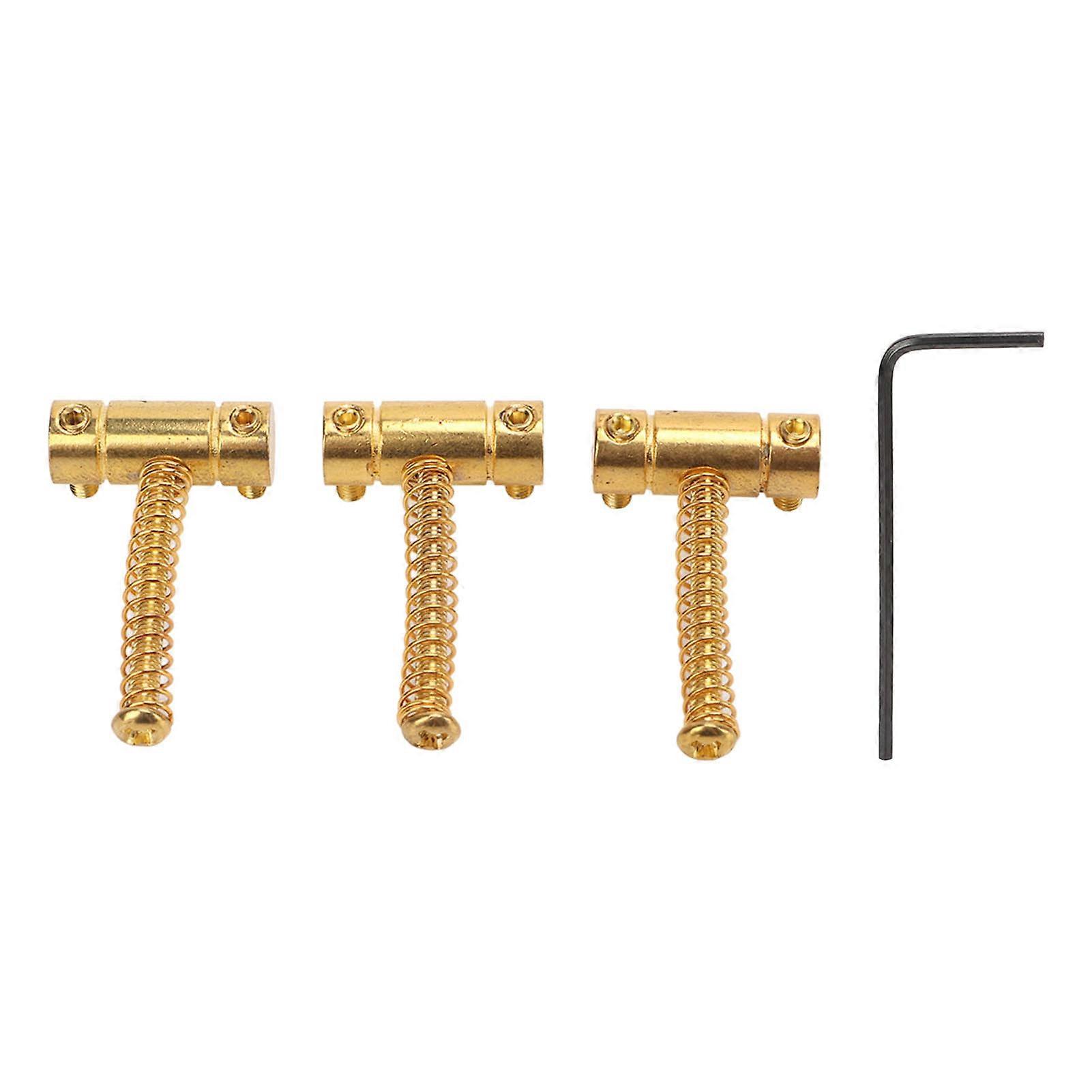 3PCS Guitar Bridge Saddles Metal String Saddle with Wrench Stringed Instrument Accessories