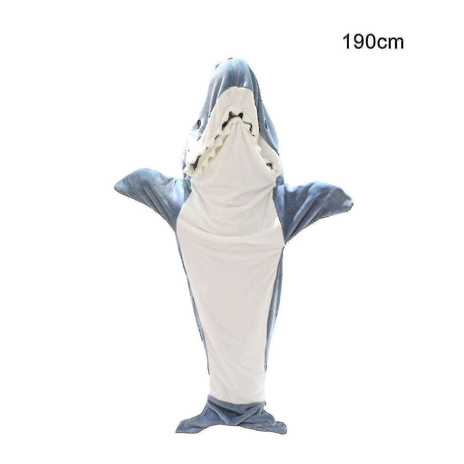 Couverture à capuche requin adulte - Couverture portable requin pour adulte - Couverture requin super douce et confortable en flanelle à capuche Sac de couchage requin