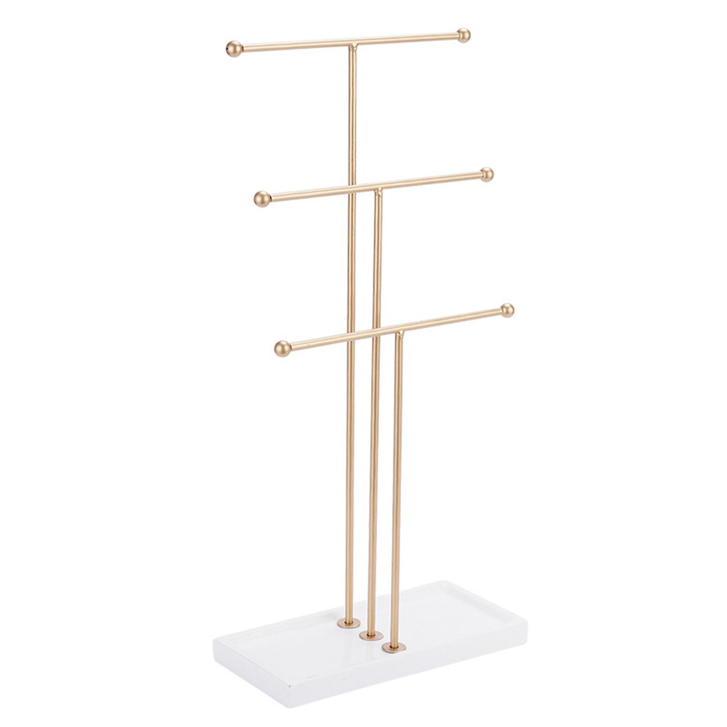 Jewelry Display Stand Three-Tier Easy to Assemble Keep Organized Stable Base Space-saving Jewelry St