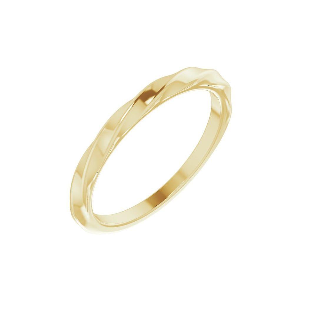 14k Yellow Gold Polished Twisted Stackable Ring Size 7-Stackable-Ring for Women - 2.3 Grams