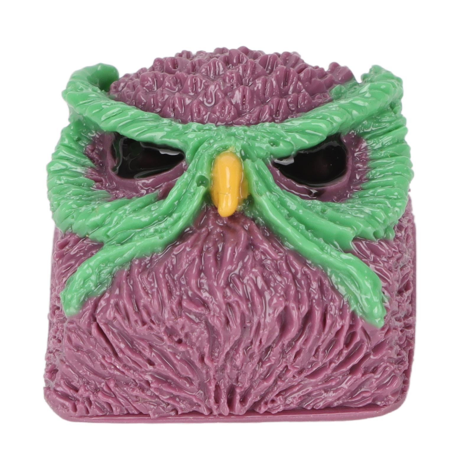 Custom Keycap Hand Carved Owl Pattern OEM R4 Gaming Resin Replacement Keycaps for Cherry MX Swtiches Mechanical Keyboard Purple