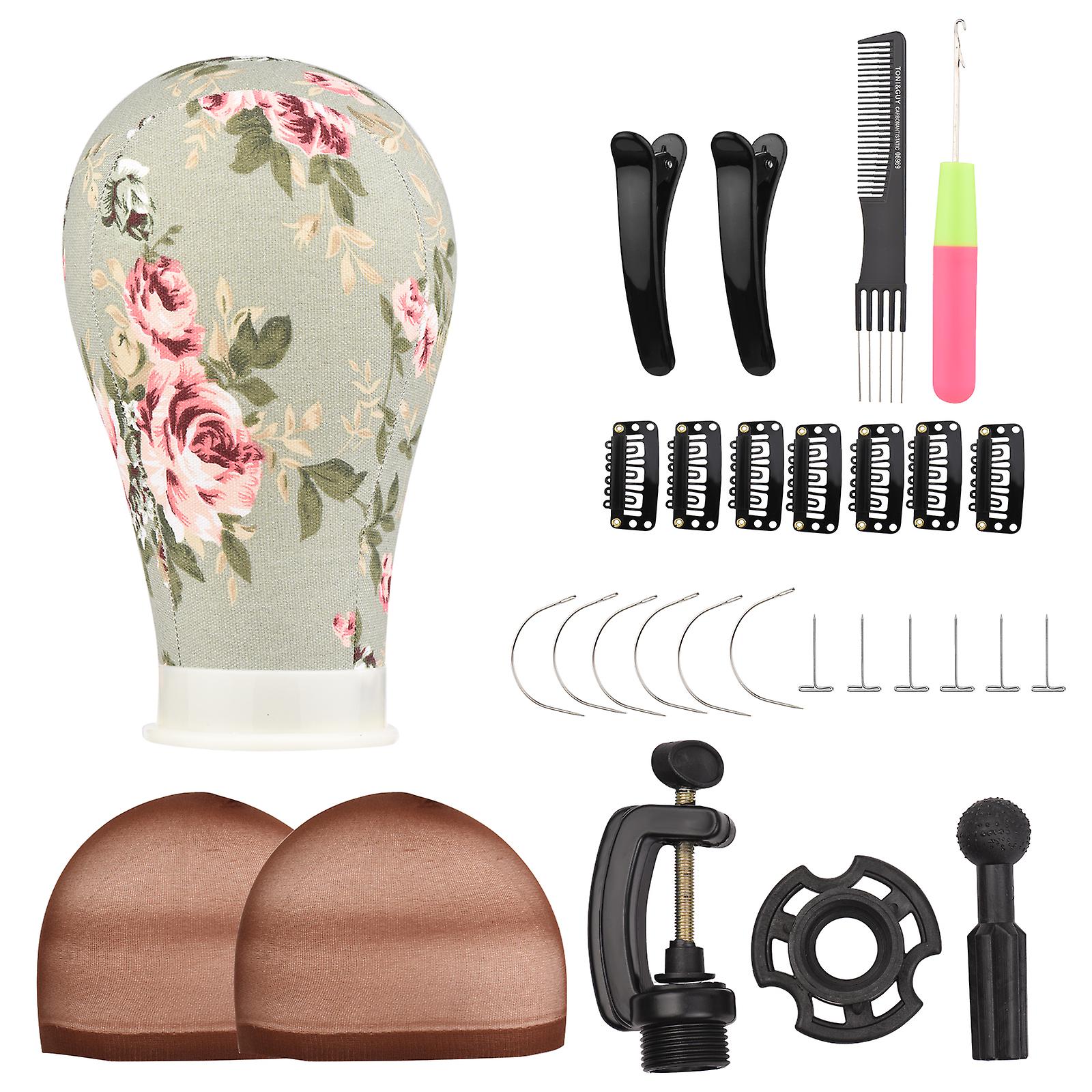 23 Inch Wig Head Canvas Block Head Mannequin Head Wig Display Styling Head