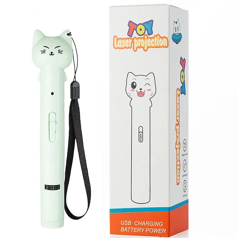 Led Laser Teaser Cat Stick Infrared Laser Light Pattern Projection Pen Interactive Kitten Toys With Feather Stick Pet Supplies