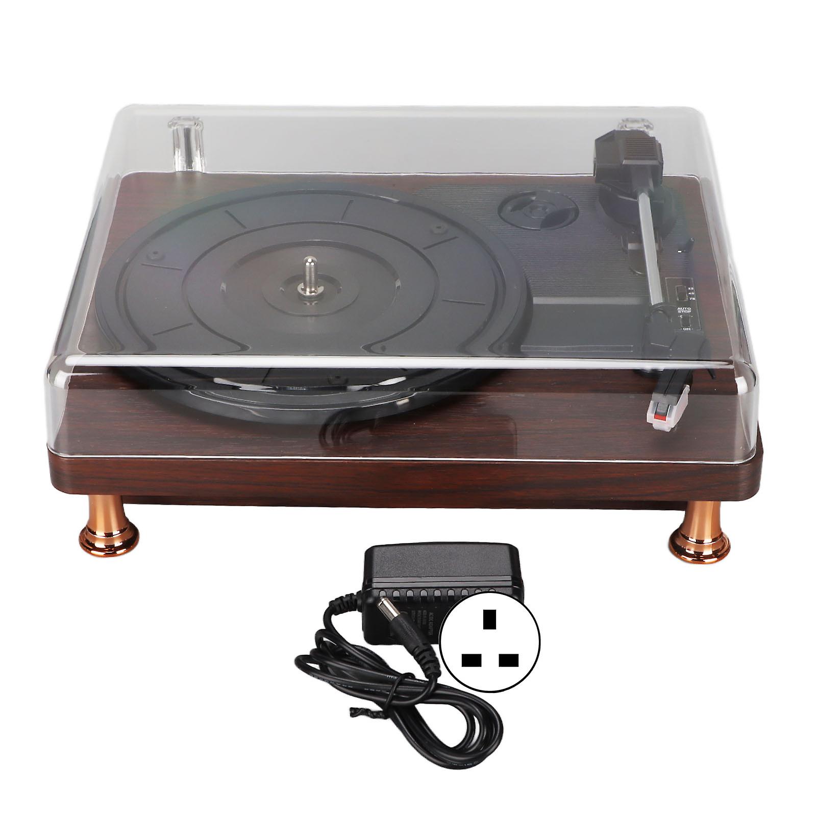 Vintage Bluetooth Record Player: 3-Speed Turntable, Clear Sound, USB Conversion, UK Plug
