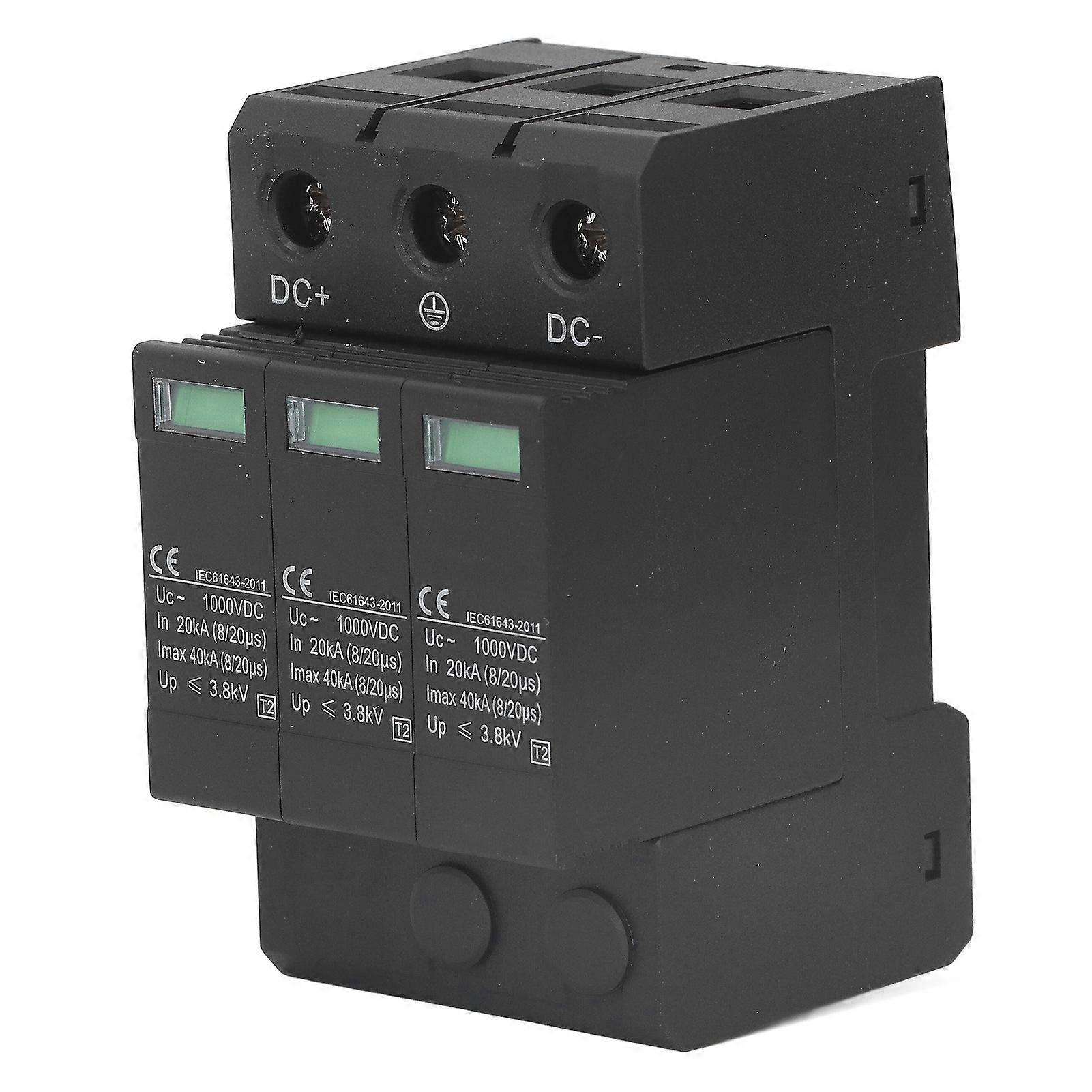 Ouitble Photovoltaic Surge Protector DC Surge Protector 40KV 3P Photovoltaic Surge Protection Device 1000VDC