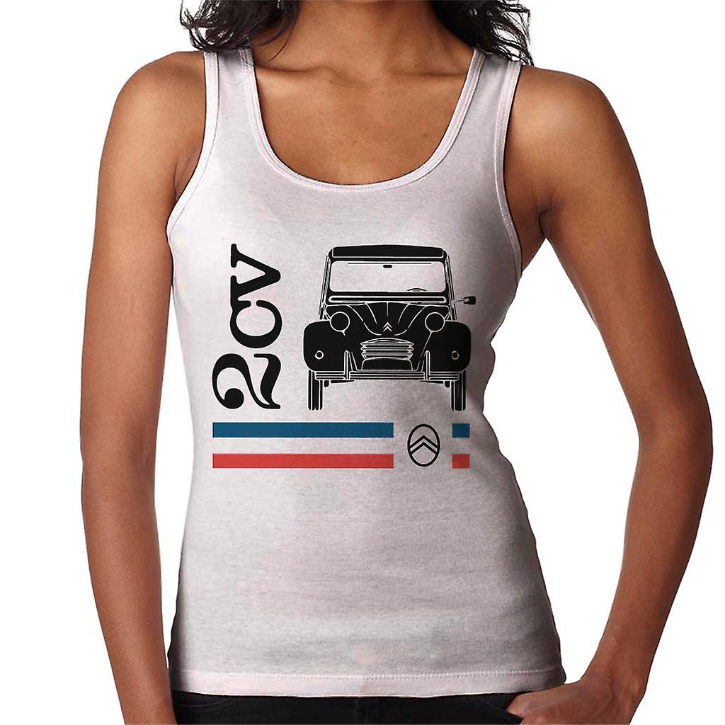 Citroen Black 2CV Racing Stripes Women's Vest