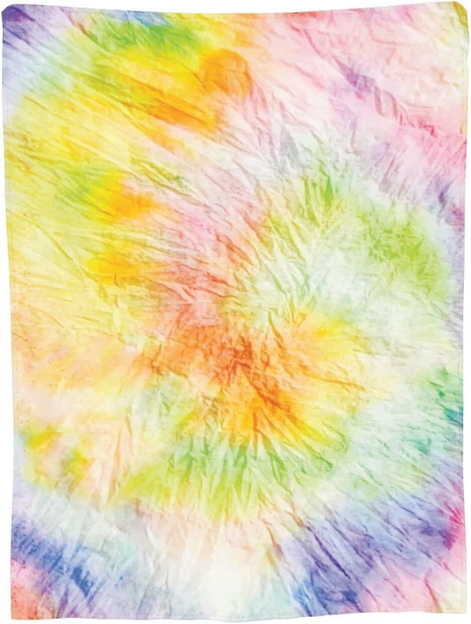 WT1575 Ultra Soft Blanket Tie Dye Flannel Throw Blanket Comfortable Fluffy and Warm Blankets Washable Throws for Bed Sofa Couch