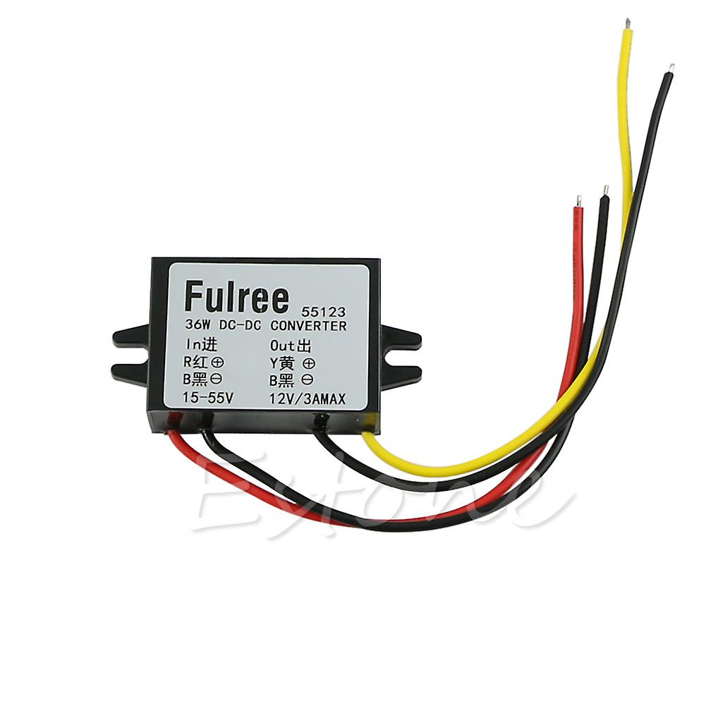 för DC 24V 36V 48V (15V-55V) till 12V 3A 36W DC-DC-omvandlare Step Down-modul Bil