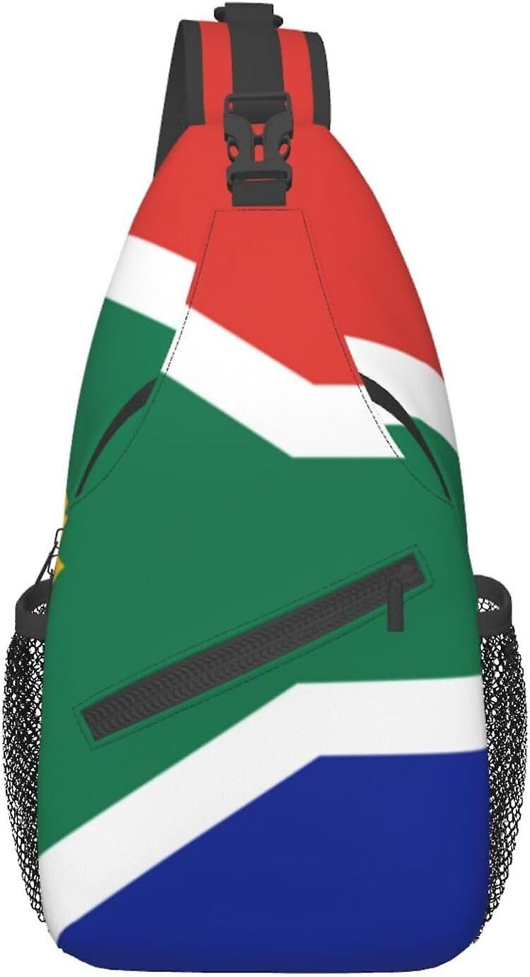 AL1201南アフリカ国旗スリングバッグ旅行クロスボディバックパックチェストパック男性女性用、調節可能な左右の肩ハイキングカジュアル