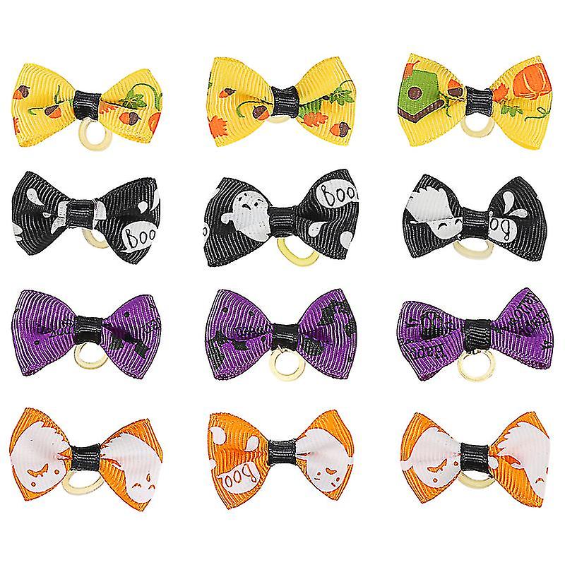 12pcs Halloween Pet Bows
