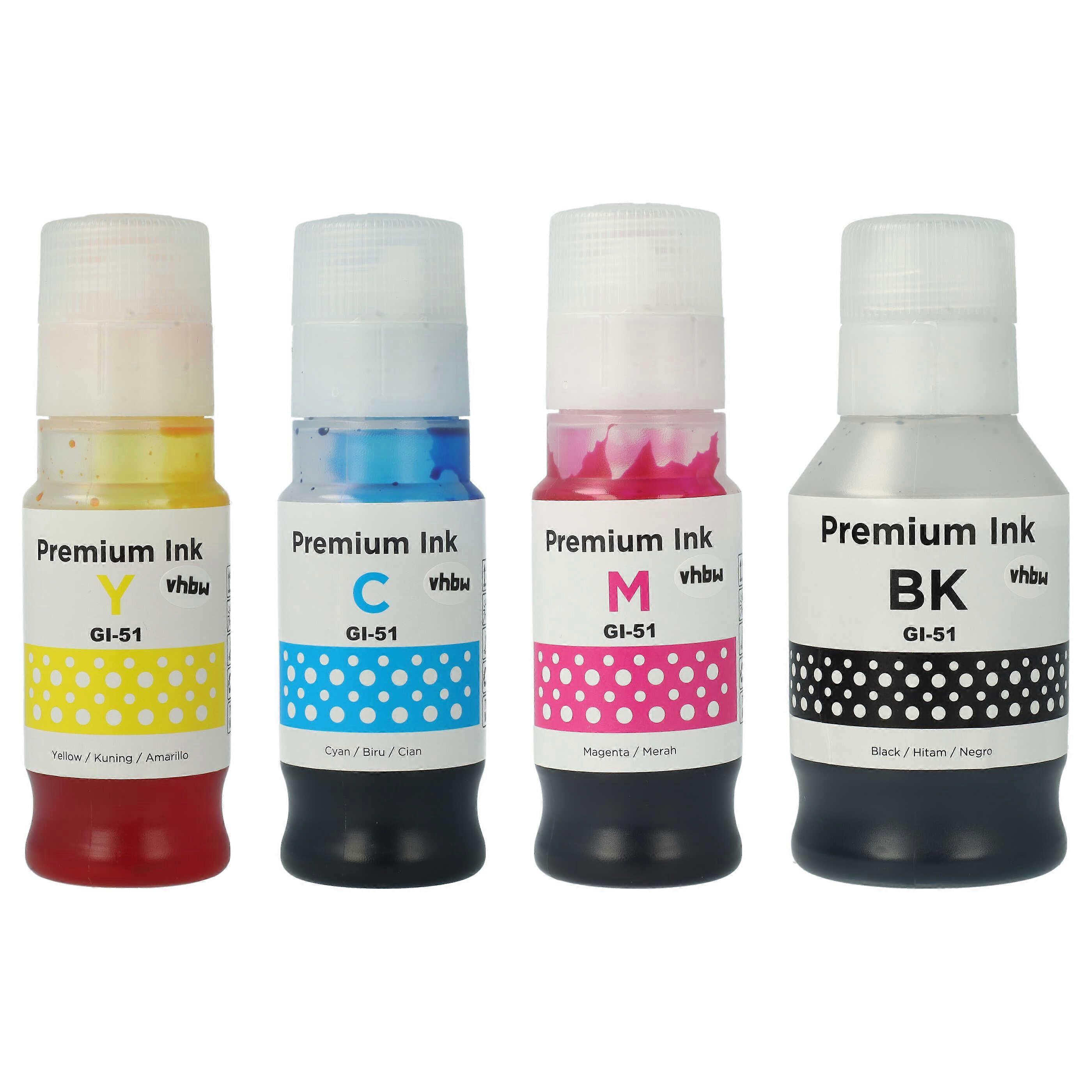 vhbw 4x Refill Bläckbyte för Canon 4545C001, 4528C001, 4544C001, 4543C001 för skrivare - Refillsats Färgämne Cyan, Färgämne Magenta, Färgämne Svart, Färgämne Gult