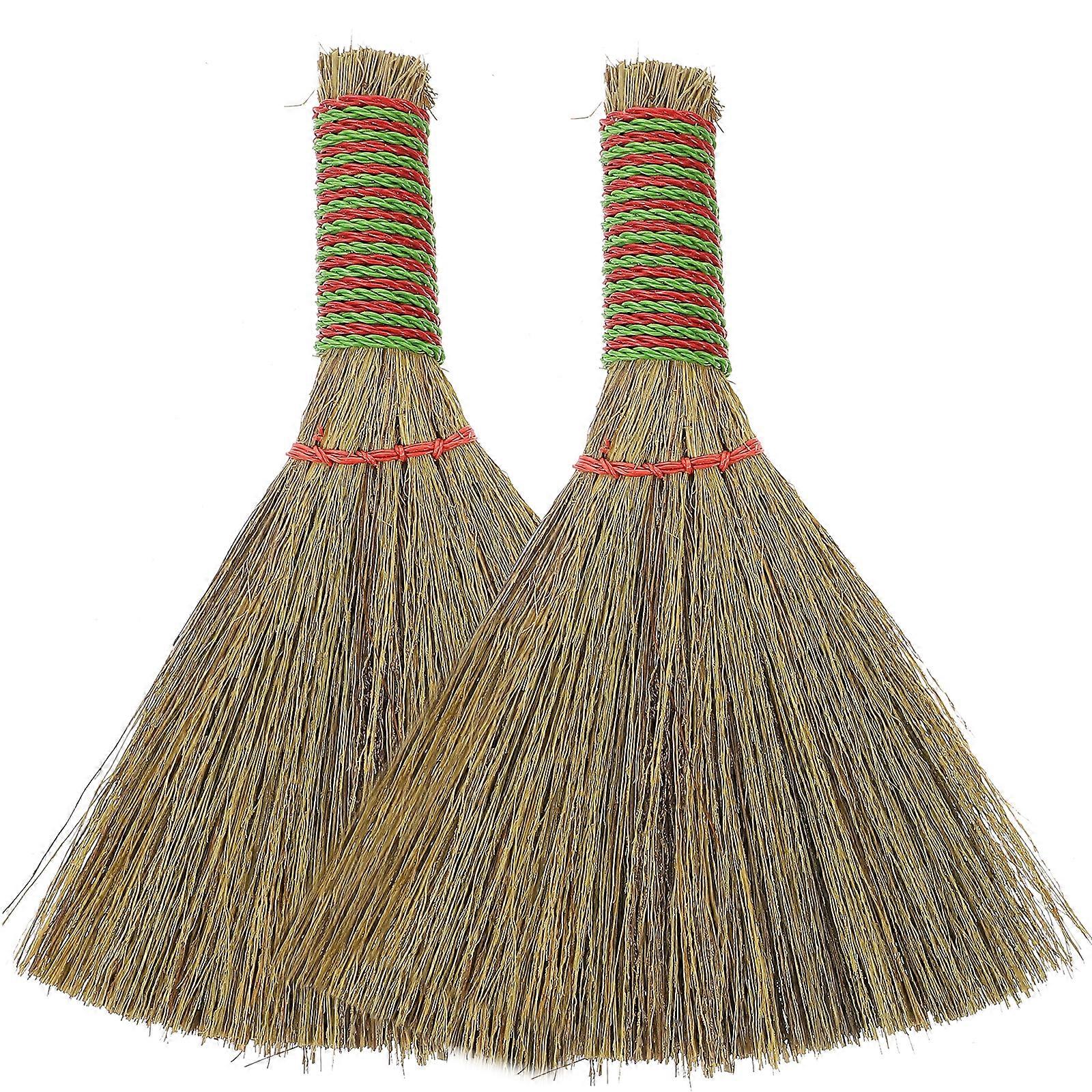 2Pcs Desktop Broom Small Broom Short Handle Dust Brush Desktop Dust Duster for Home