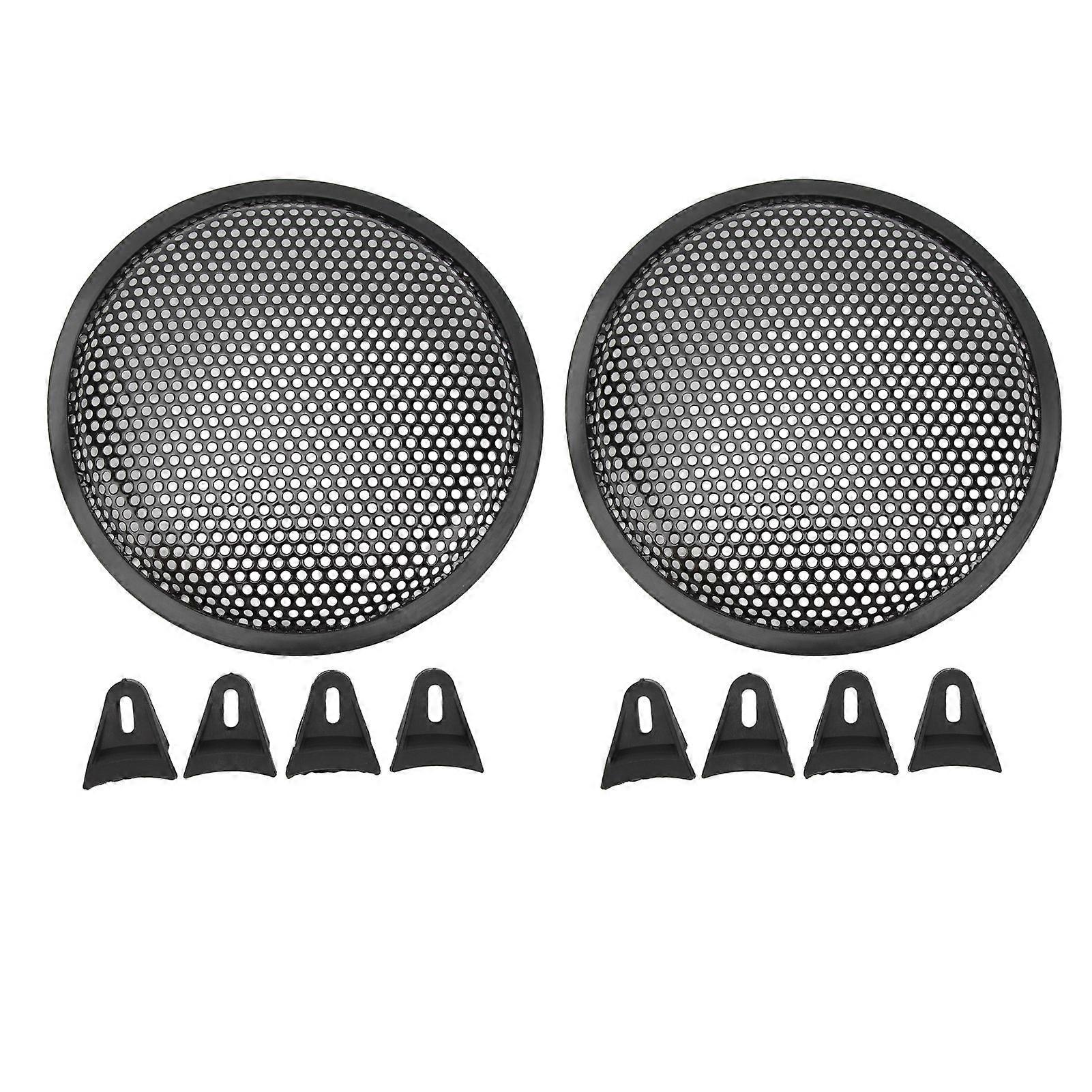 2Pcs Speaker Grill Cover 8 polegadas Car RV Preto Metal Ferro Subwoofer Mesh Grill Cover