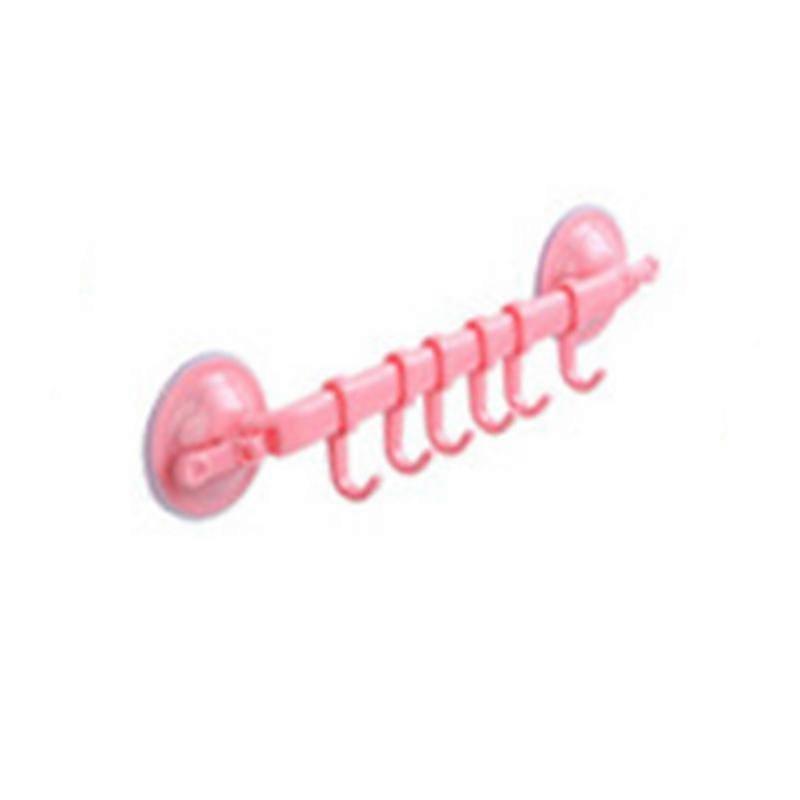 Jianghuo säädettävät kuusi imukuppikoukkua Free Punch kylpyhuoneen ovi WC-pyyhe lävistysvapaa puhdas ja merkitsemätön ripustin kylpyhuonetarvikkeet