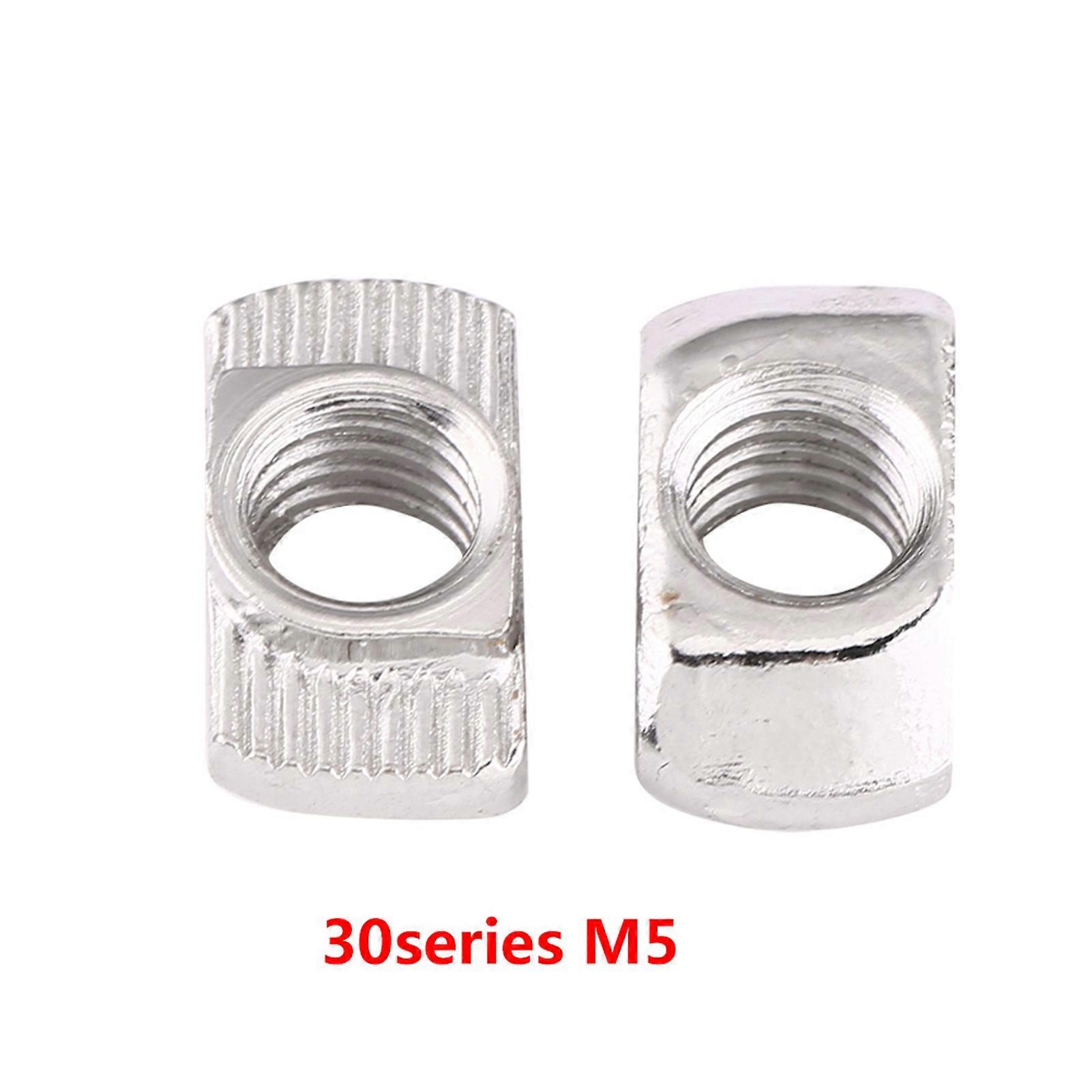 T-Nut-Hammerkopfmutter, vernickelter Kohlenstoffstahl-Befestiger für Aluminiumprofile (EU30 M5 * 15,5 * 8)