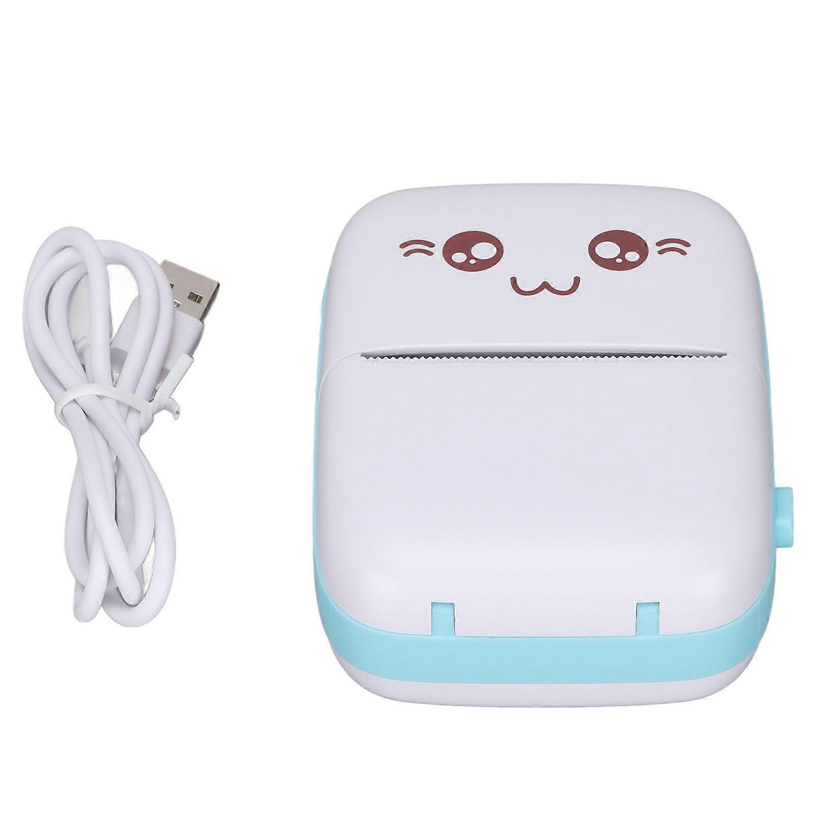 Mini Printer Portable Text Picture Memo Shopping List Label Inkless Mini Pocket PrinterBlue