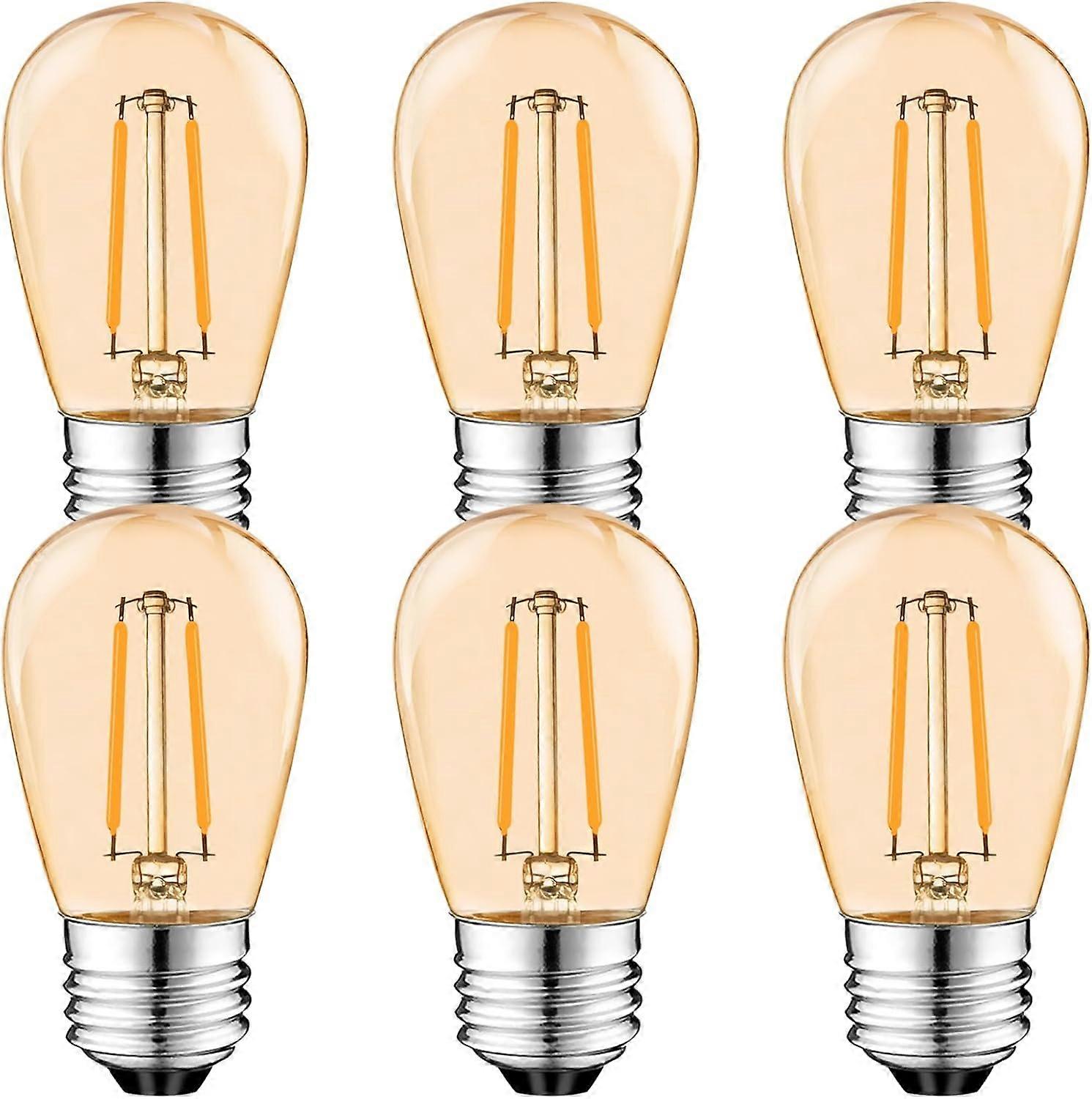 S14 E27 Edison LED Glhbirne, 2W Vintage Filament Fadenlampe, Amber