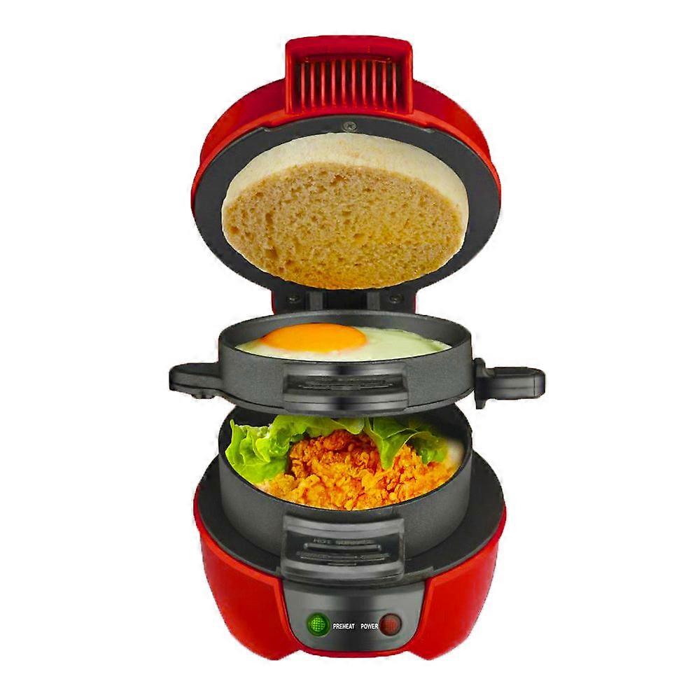 Portable Burger & Omelette Toaster - Breakfast Sandwich & Hamburger Maker With Egg Cooker Ring, Non-stick For Pancakes
