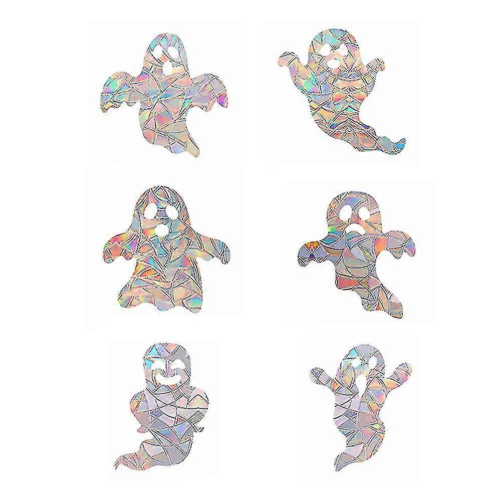 バードストライクのためのハロウィーンのゴーストウィンドウデカール - 窓のためのサンキャッチャーステッカー - ガラス窓のための窓のしがみつく