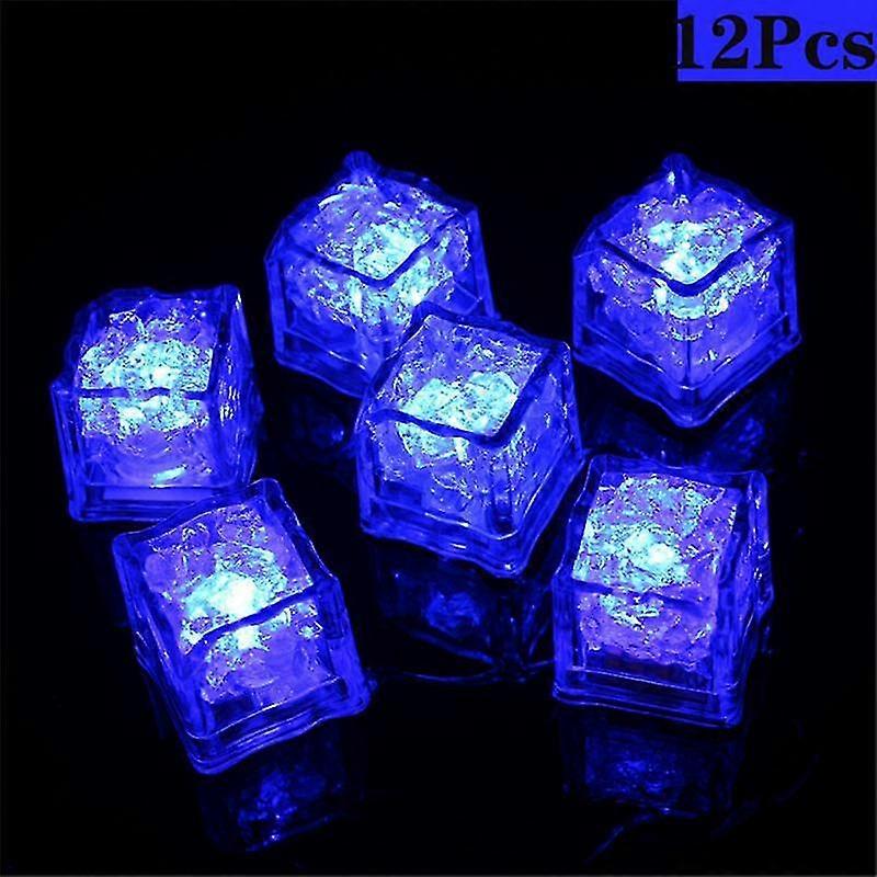 12pcs Led Ice Cubes 8-25 Hours Use Glowing Up Ice Cubes Actived Floating Bathtub Toys For Toddler Tub