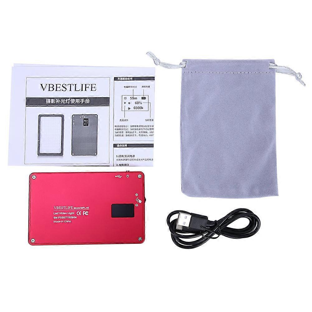 VBESTLIFE MFL-05 Mini OLED Display Magnetic 3000K-6500K Dimmable LED Video Fill Light (Red)NEW9