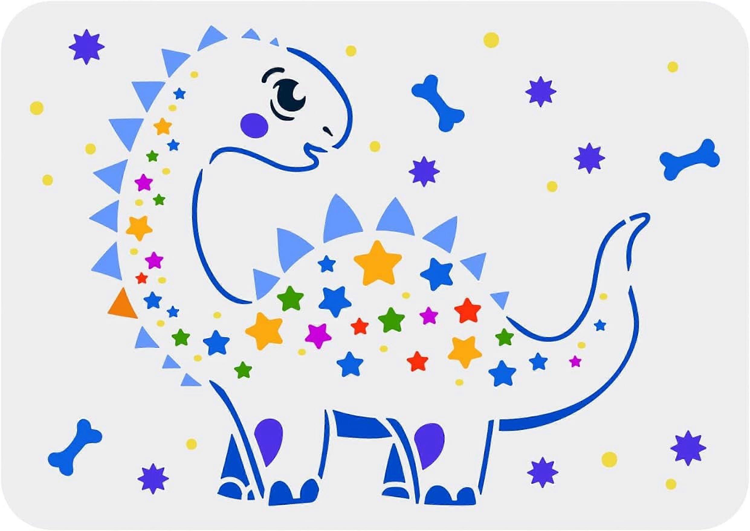 1Pc Dinosaurs Drawing Template Stencil 11.7x8.3inch for Wood Walls Floor Home Room Decor