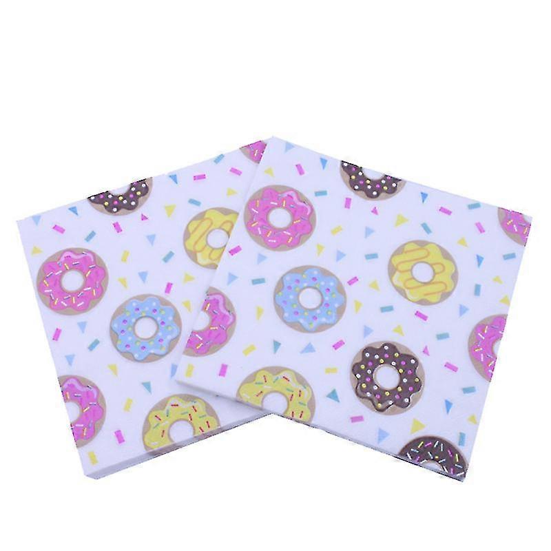20pcs Donut Cookies Napkins Color Printed Napkins Facial Tissue Printing Napkin For Party Banquet Daily Use