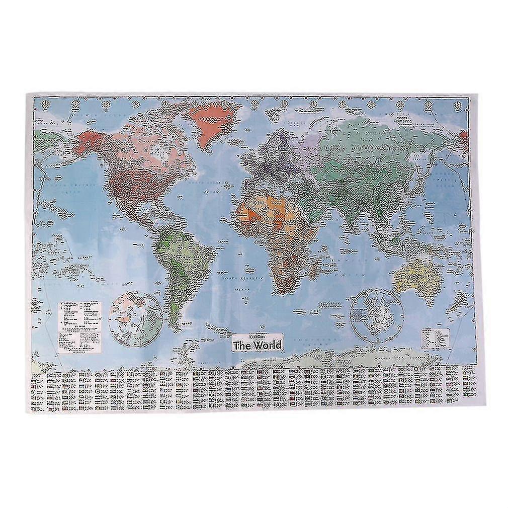Multicolor 97.5 X 67.5 Large World Map Tw